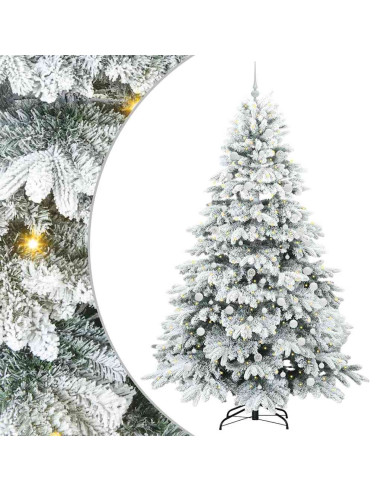 Albero di Natale artificiale con 300 LED Verde 240 cm PE e PVC
