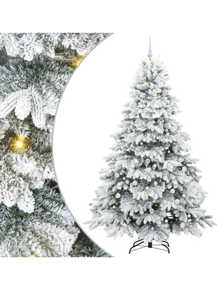 Albero di Natale artificiale con 300 LED Verde 240 cm PE e PVC
