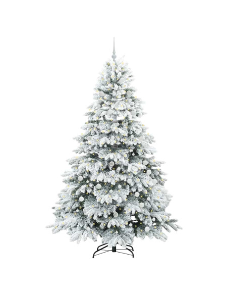 Albero di Natale artificiale con 300 LED Verde 240 cm PE e PVC