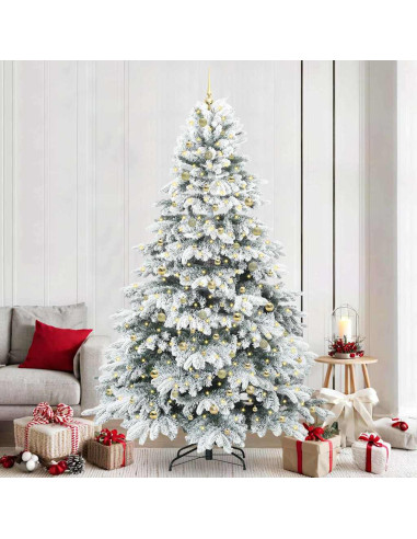 Albero di Natale artificiale con 300 LED Verde 240 cm PE e PVC