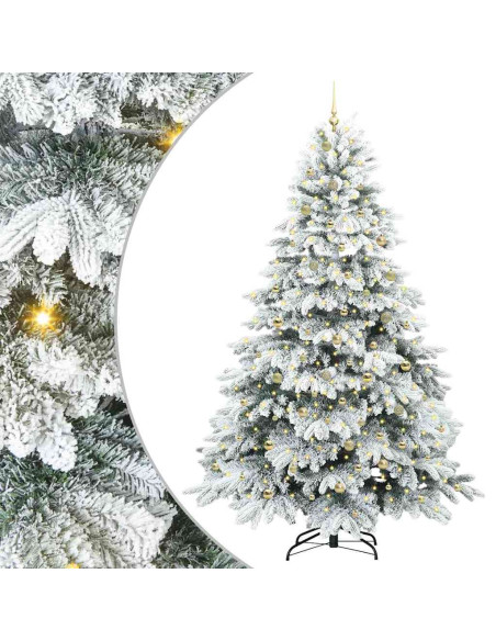 Albero di Natale artificiale con 300 LED Verde 240 cm PE e PVC