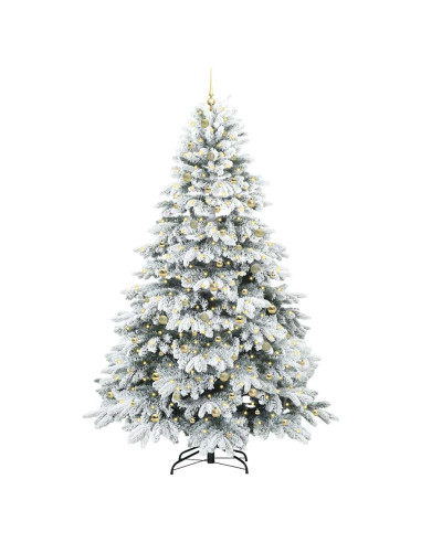 Albero di Natale artificiale con 300 LED Verde 240 cm PE e PVC