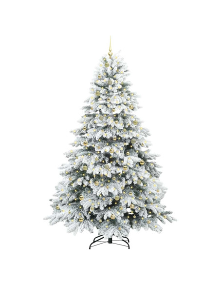 Albero di Natale artificiale con 300 LED Verde 240 cm PE e PVC