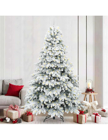 Albero di Natale artificiale con 300 LED Verde 240 cm PE e PVC