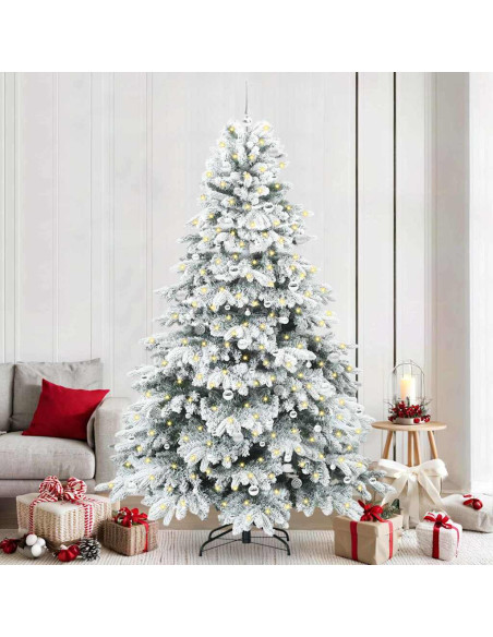 Albero di Natale artificiale con 300 LED Verde 240 cm PE e PVC