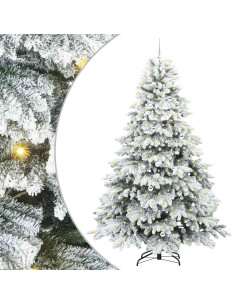 Albero di Natale artificiale con 300 LED Bianco 240 cm PE e PVC 2