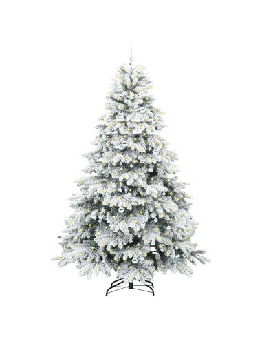 Albero di Natale artificiale con 300 LED Verde 240 cm PE e PVC
