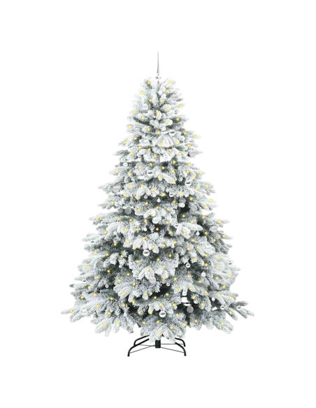 Albero di Natale artificiale con 300 LED Verde 240 cm PE e PVC