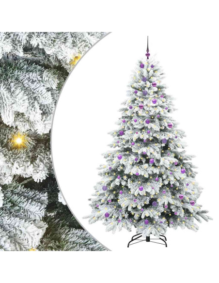 Albero di Natale artificiale con 300 LED Verde 240 cm PE e PVC