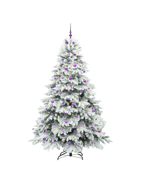 Albero di Natale artificiale con 300 LED Verde 240 cm PE e PVC
