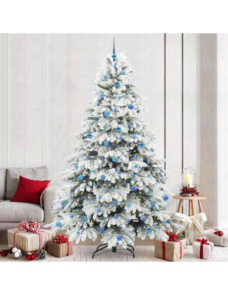 Albero di Natale artificiale con 300 LED Verde 240 cm PE e PVC