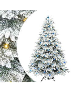 Albero di Natale artificiale con 300 LED Bianco 240 cm PE e PVC 2