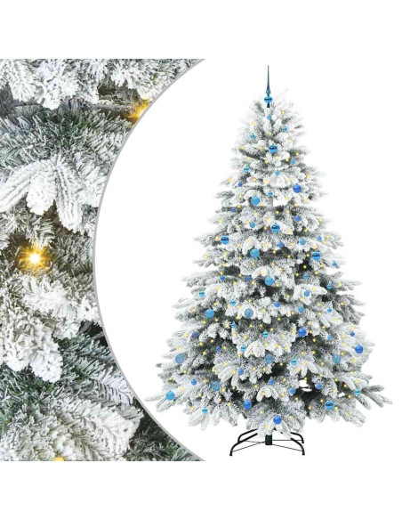 Albero di Natale artificiale con 300 LED Verde 240 cm PE e PVC