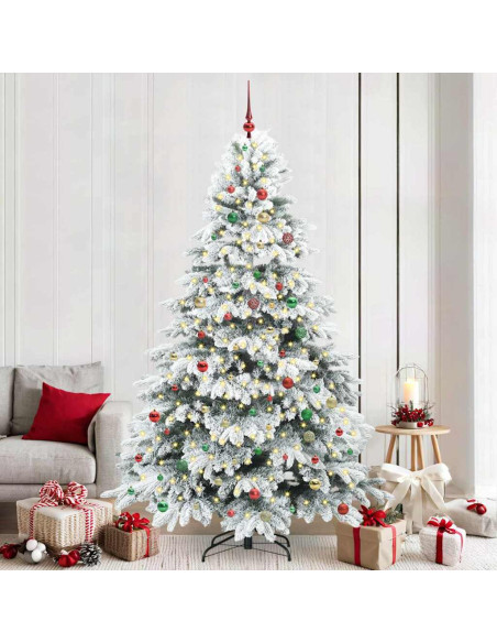 Albero di Natale artificiale con 300 LED Verde 240 cm PE e PVC