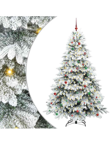 Albero di Natale artificiale con 300 LED Verde 240 cm PE e PVC