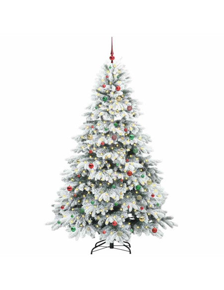 Albero di Natale artificiale con 300 LED Verde 240 cm PE e PVC