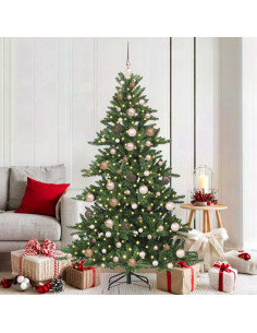 Albero di Natale Artificiale con Rami Pieghevoli Verde 180 cm 2