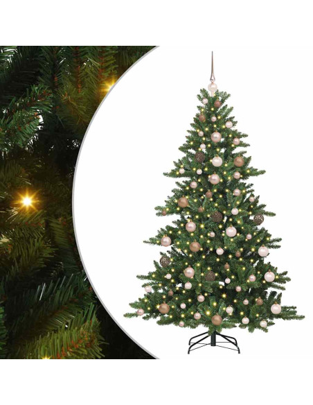 Albero di Natale Artificiale con Rami Pieghevoli Verde 180 cm