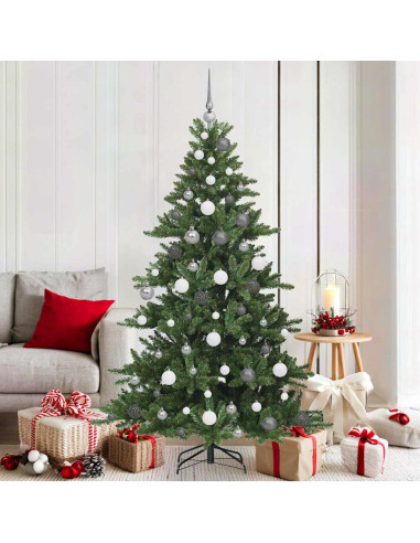 Albero di Natale Artificiale con Rami Pieghevoli Verde 180 cm