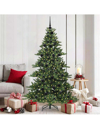 Albero di Natale Artificiale con Rami Pieghevoli Verde 180 cm