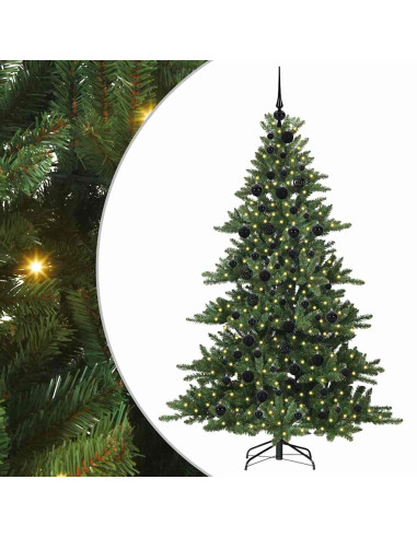 Albero di Natale Artificiale con Rami Pieghevoli Verde 180 cm