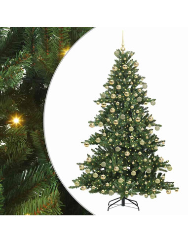 Albero di Natale Artificiale con Rami Pieghevoli Verde 180 cm