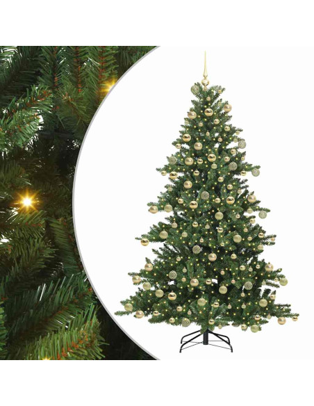 Albero di Natale Artificiale con Rami Pieghevoli Verde 180 cm