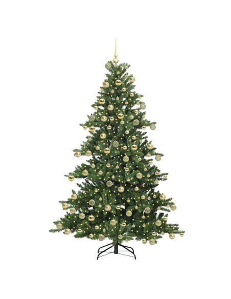 Albero di Natale Artificiale con Rami Pieghevoli Verde 180 cm