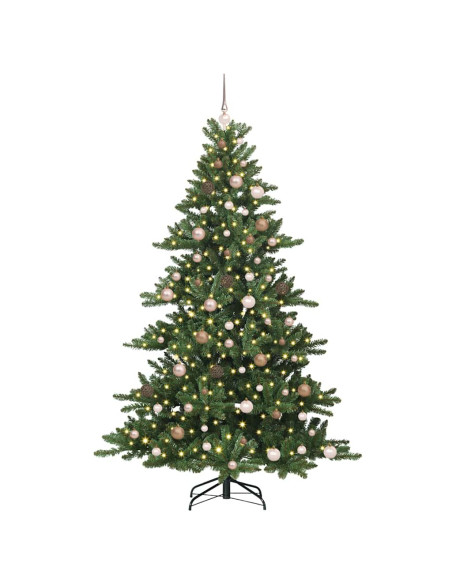 Albero di Natale Artificiale con Rami Pieghevoli Verde 210 cm