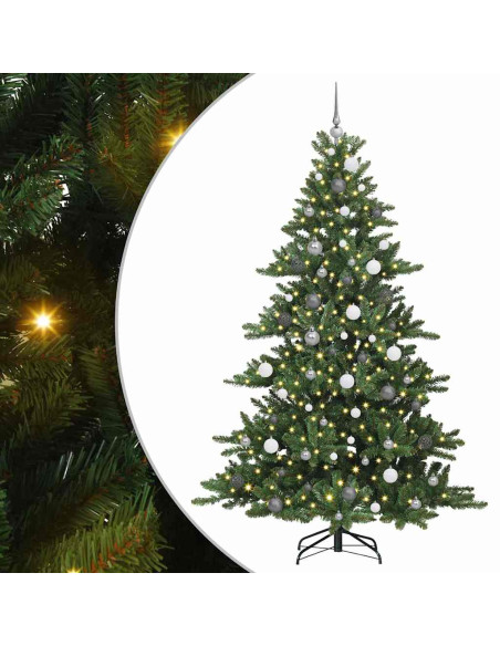 Albero di Natale Artificiale con Rami Pieghevoli Verde 210 cm