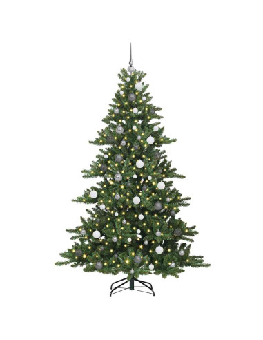 Albero di Natale Artificiale con Rami Pieghevoli Verde 210 cm