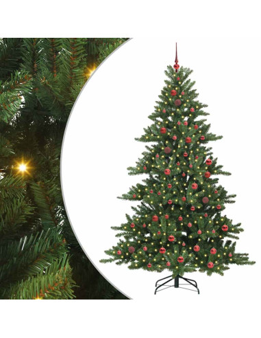 Albero di Natale Artificiale con Rami Pieghevoli Verde 210 cm