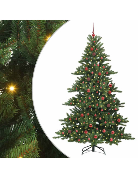 Albero di Natale Artificiale con Rami Pieghevoli Verde 210 cm