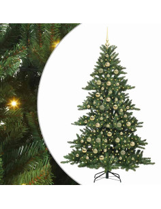 Albero di Natale Artificiale con Rami Pieghevoli Verde 210 cm 2