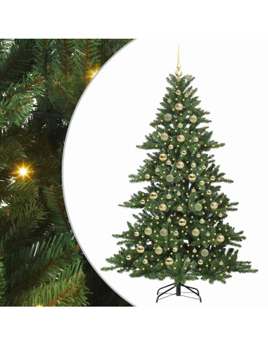 Albero di Natale Artificiale con Rami Pieghevoli Verde 210 cm