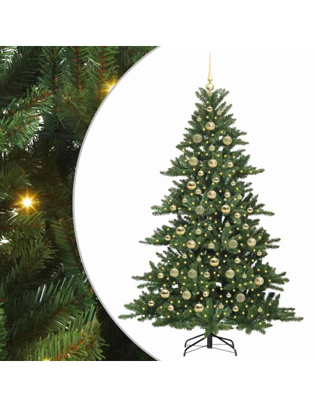 Albero di Natale Artificiale con Rami Pieghevoli Verde 210 cm