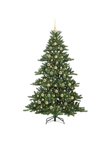 Albero di Natale Artificiale con Rami Pieghevoli Verde 210 cm