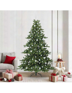 Albero di Natale Artificiale con Rami Pieghevoli Verde 210 cm 2