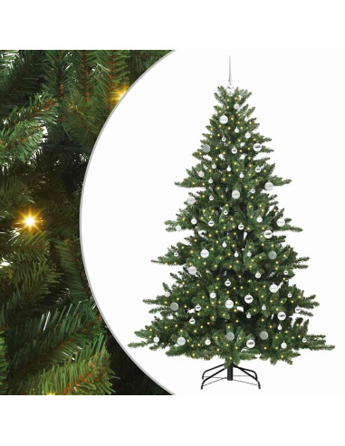 Albero di Natale Artificiale con Rami Pieghevoli Verde 210 cm