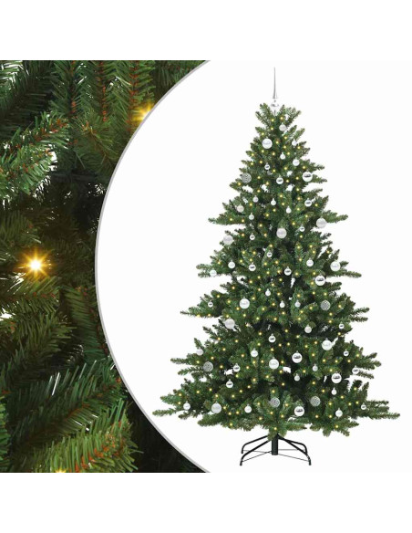 Albero di Natale Artificiale con Rami Pieghevoli Verde 210 cm
