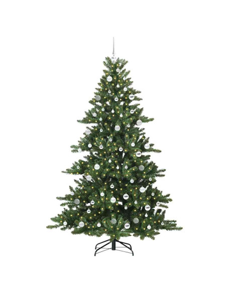Albero di Natale Artificiale con Rami Pieghevoli Verde 210 cm