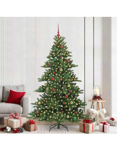 Albero di Natale Artificiale con Rami Pieghevoli 210cm PVC 2