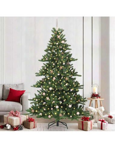 Albero di Natale Artificiale con Rami Pieghevoli Verde 240 cm