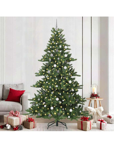 Albero di Natale Artificiale con Rami Pieghevoli Verde 240 cm