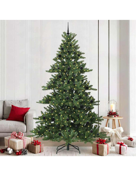 Albero di Natale Artificiale con Rami Pieghevoli Verde 240 cm