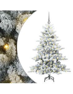 Albero di Natale Artificiale con Rami Pieghevoli Bianco 150 cm 2