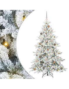 Albero di Natale Artificiale con Rami Pieghevoli Bianco 180 cm 2