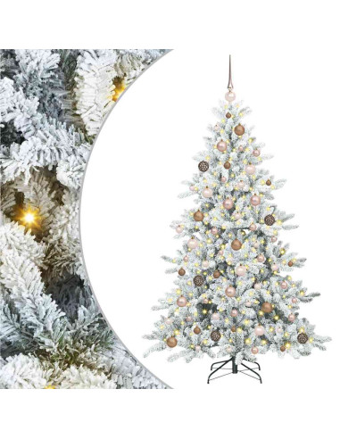 Albero di Natale Artificiale con Rami Pieghevoli Bianco 180 cm