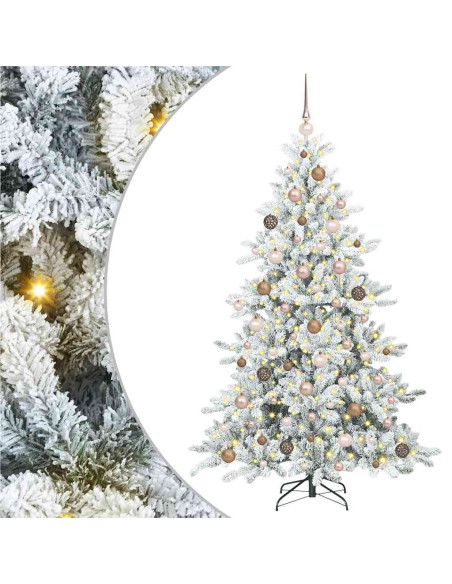 Albero di Natale Artificiale con Rami Pieghevoli Bianco 180 cm