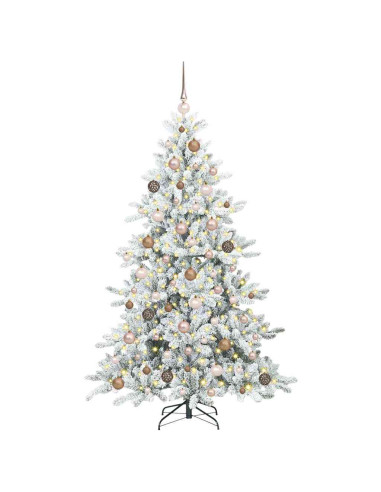 Albero di Natale Artificiale con Rami Pieghevoli Bianco 180 cm